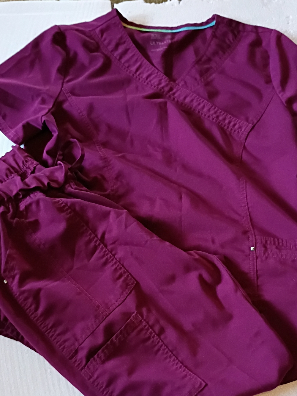 Women’s Burgundy Scrubstar Top and Pants Set